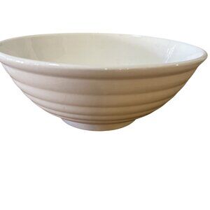 Himark solid White Ribbed  12” Salad Pasta Serving Bowl Made in Italy Simple